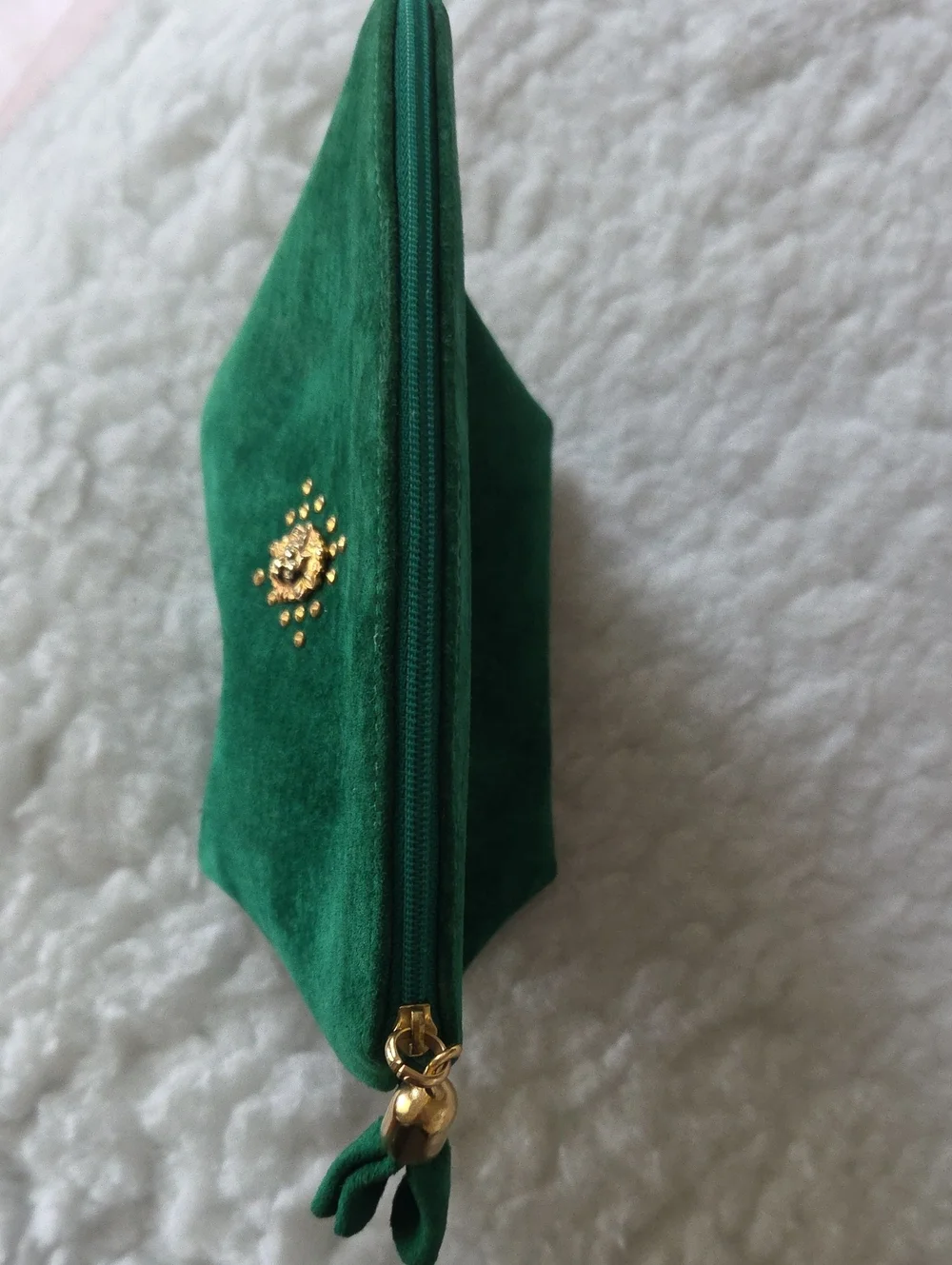 Linea Duart Vintage Classic Made In Italy Green Suede Pouch